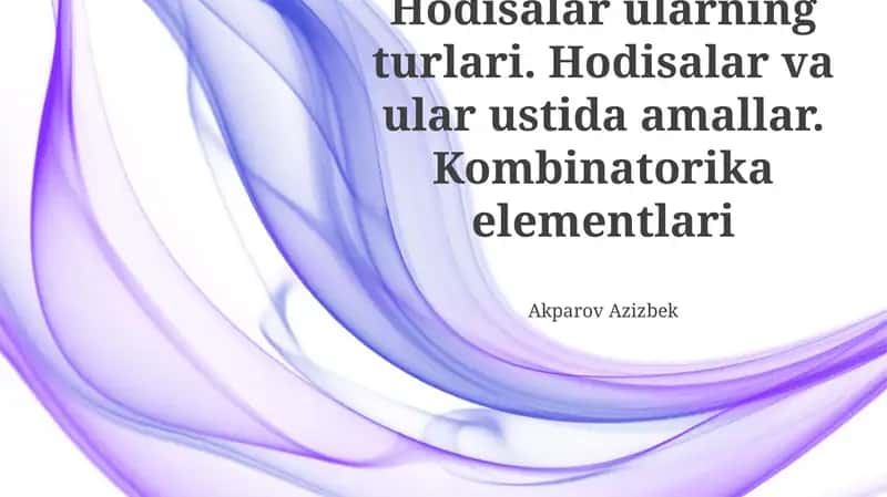 Kombinatorikaning Elementlari
