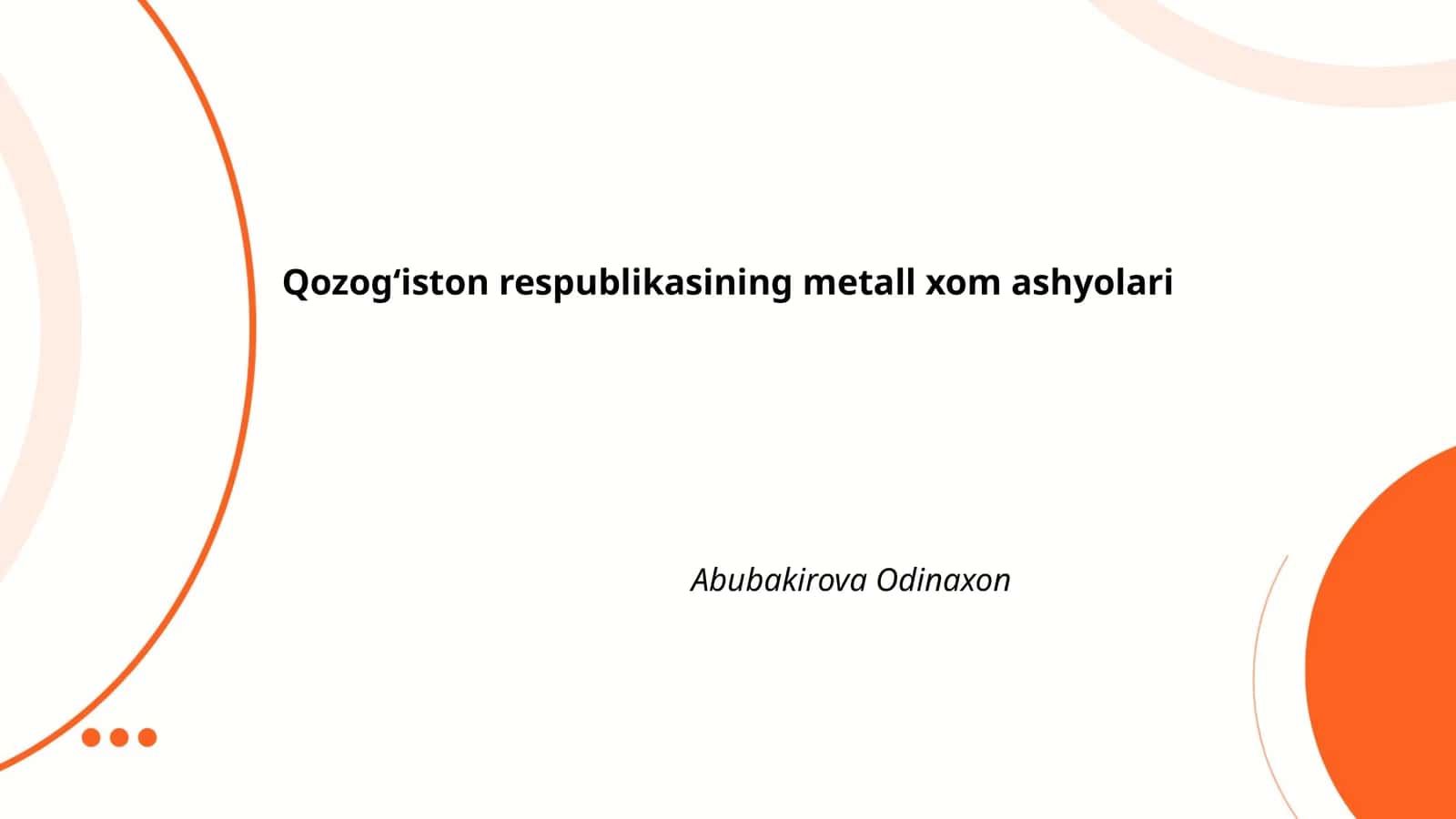 Qozogʻiston respublikasining metall xom ashyolari