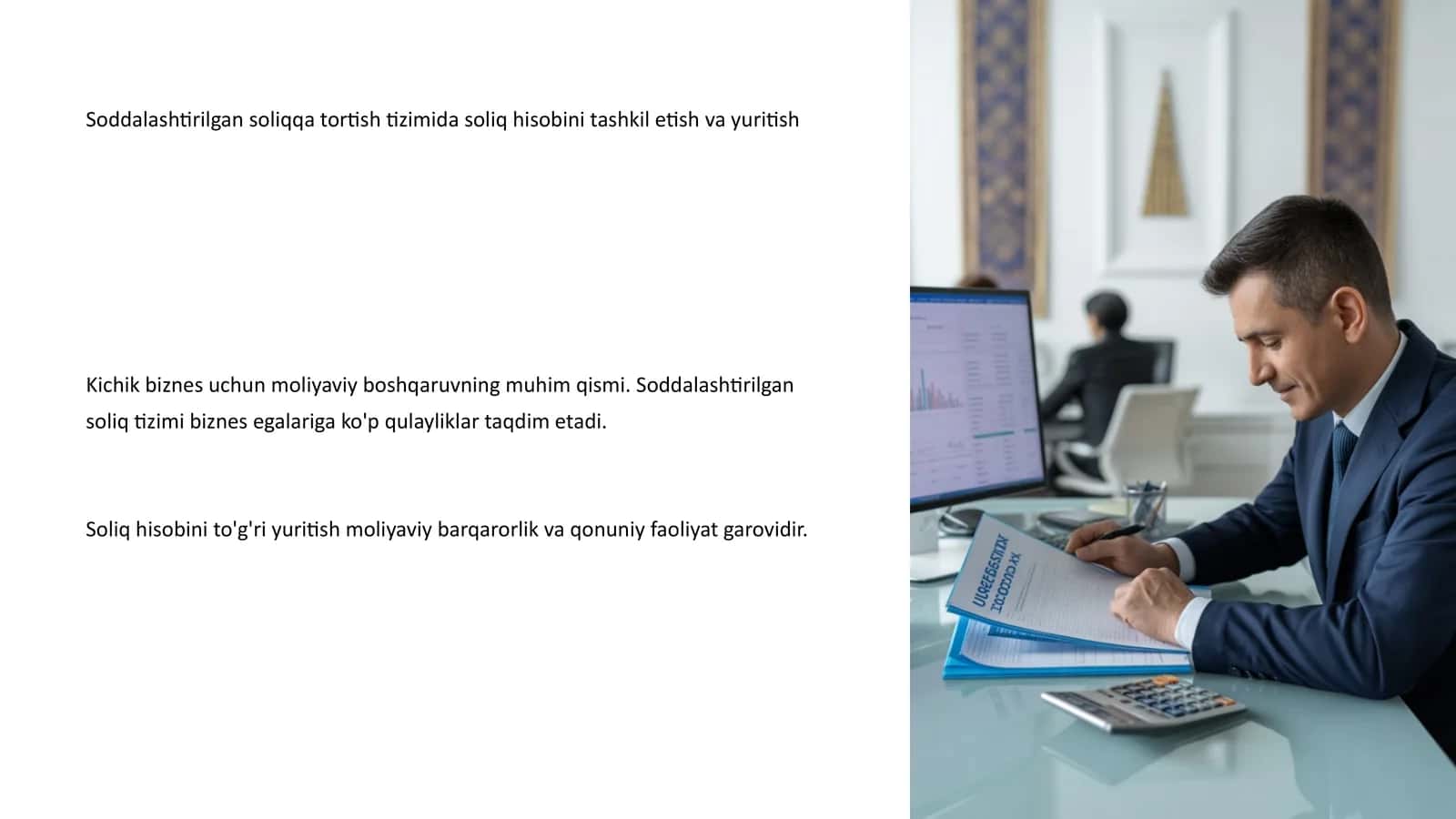 Soddalashtirilgan soliqqa tortish tizimida soliq hisobini tashkil etish va yuritish