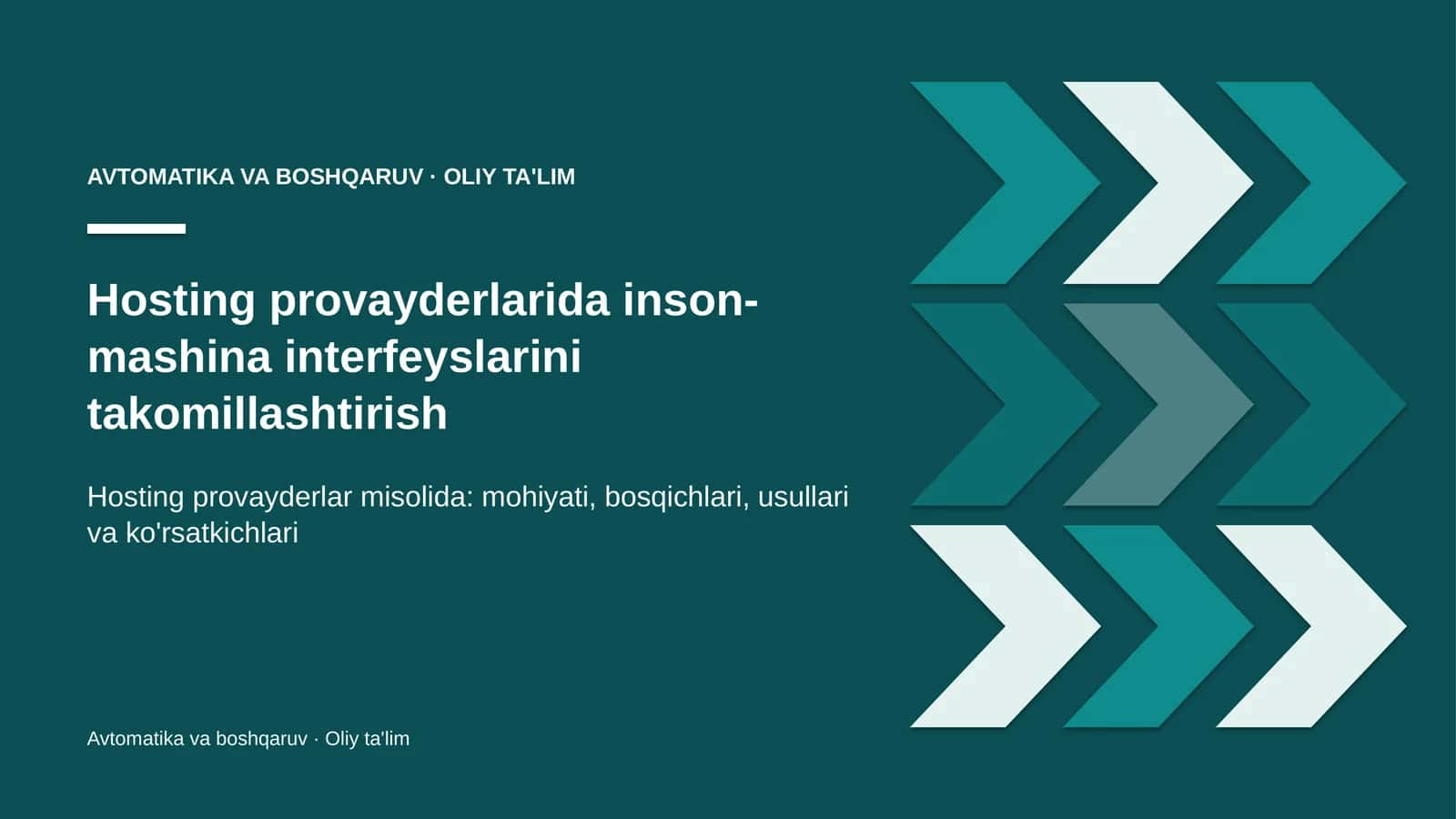 Hosting provayderlarida inson-mashina interfeyslarini takomillashtirish