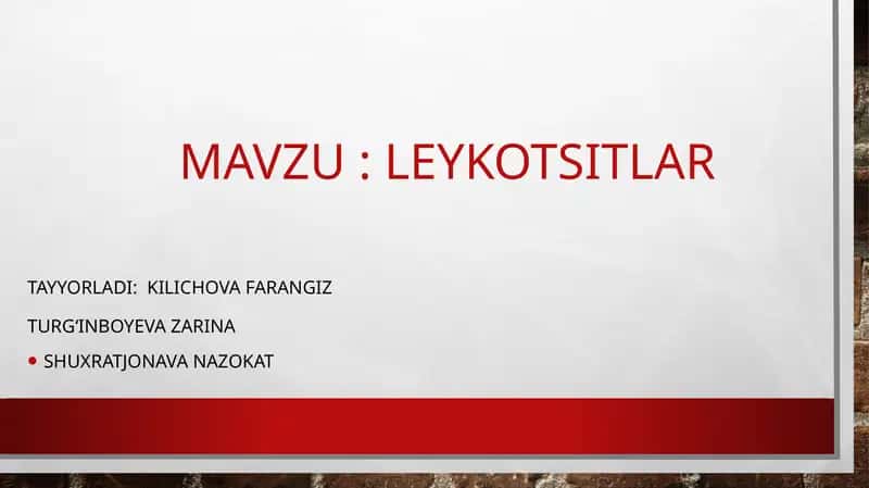 Leykotsitlar