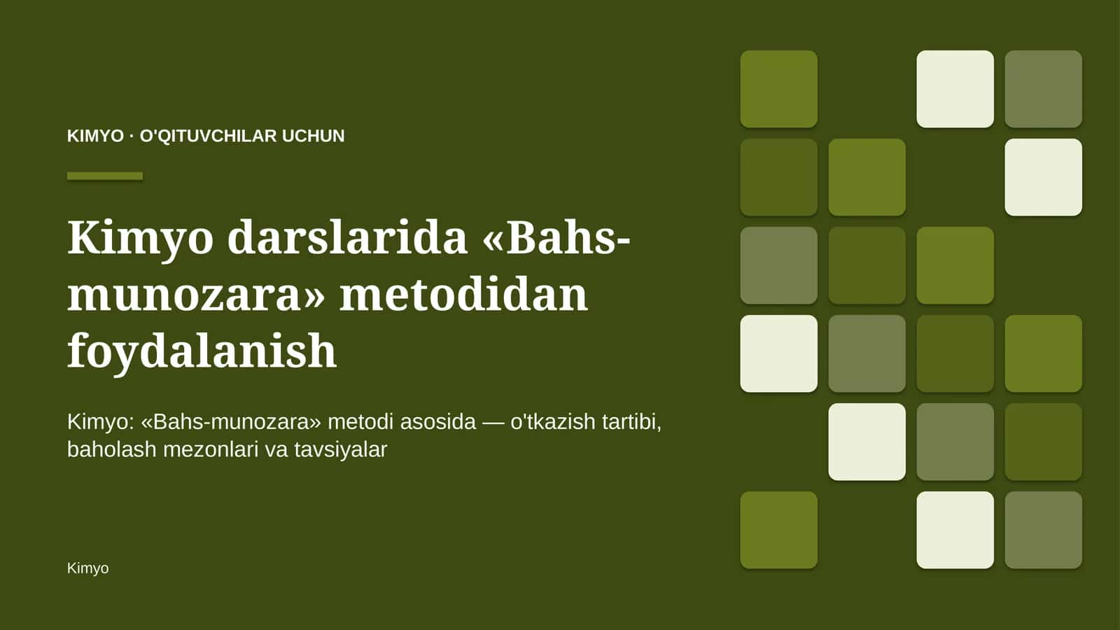 kimyo darslarida bahs munozara metodidan foydalanish 2087