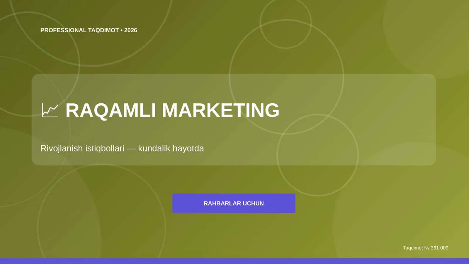 Raqamli marketing: rivojlanish istiqbollari (kundalik hayotda) [rahbarlar uchun]