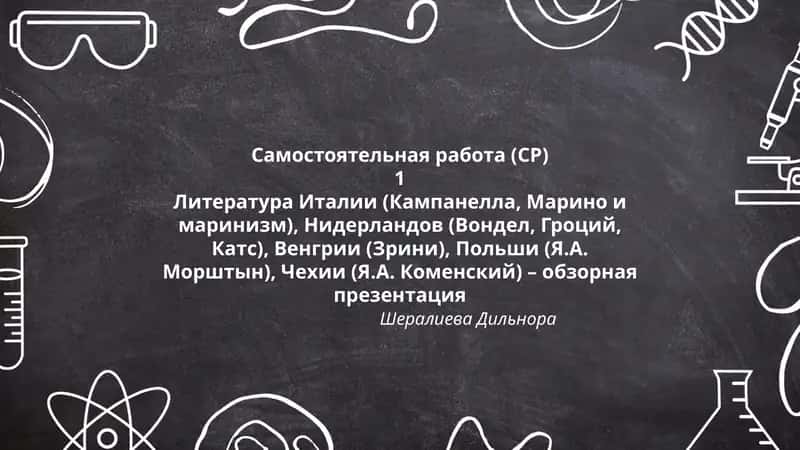 Литература Италии, Нидерландов, Венгрии, Польши, Чехии – обзорная презентация