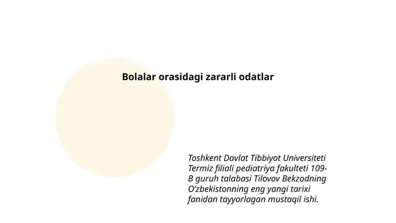 Bolalar orasidagi zararli odatlar