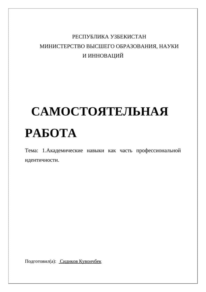 Академические навыки как часть профессиональной идентичности