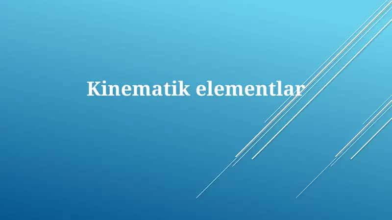 Kinematikelementlar