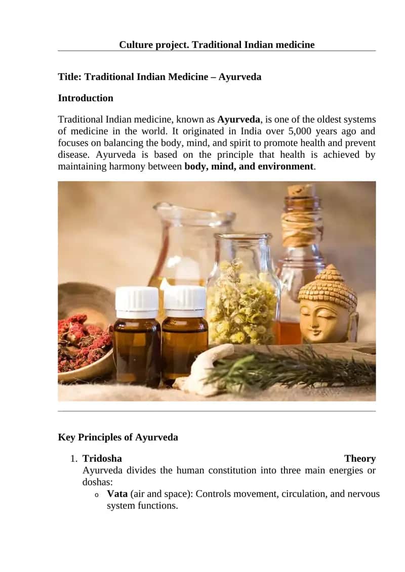 Traditional Indian Medicine – Ayurveda