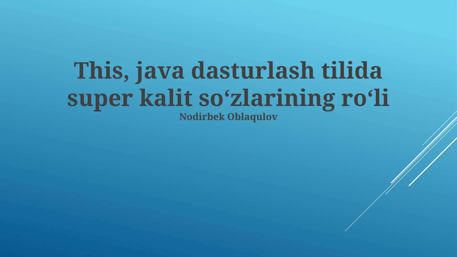 Super kalit so'zini tahlil qilish