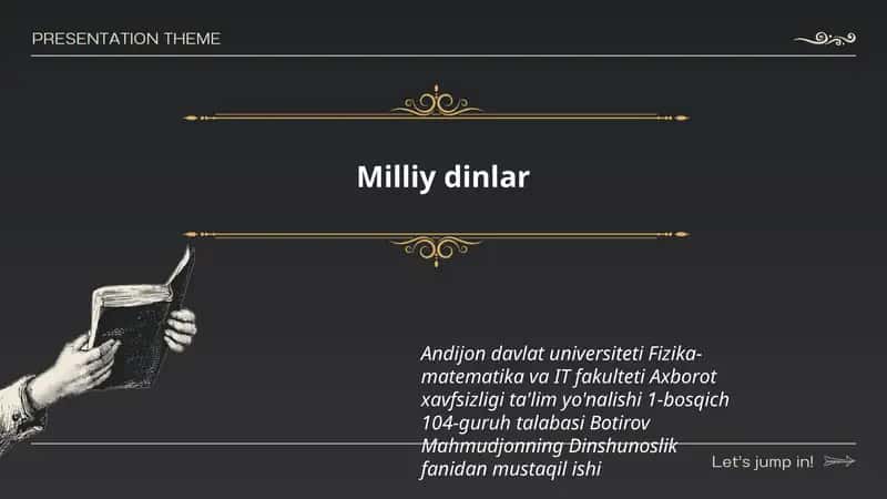 Dinshunoslik fanidan mustaqil ish