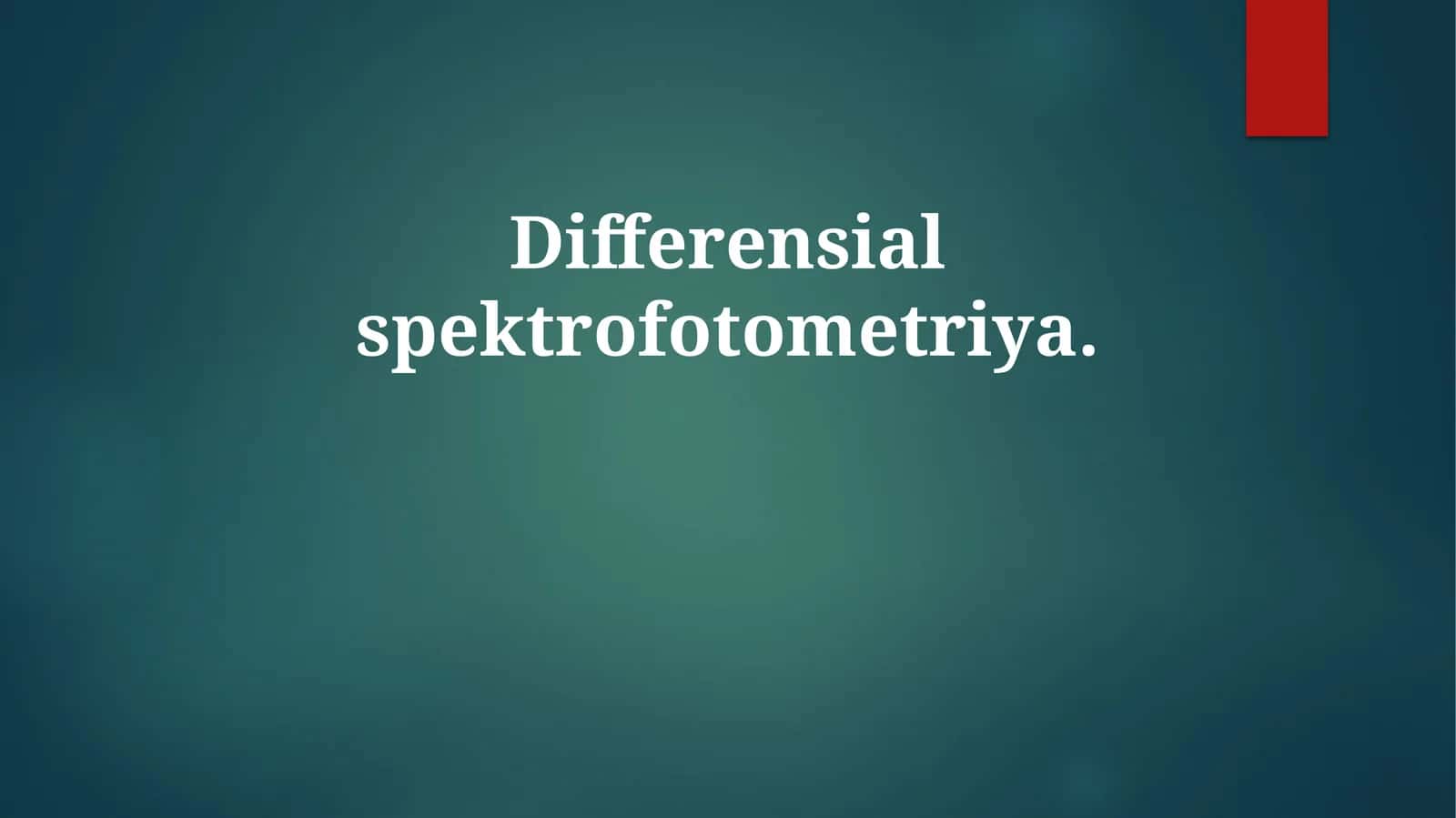 Differentsial Spektrofotometriya