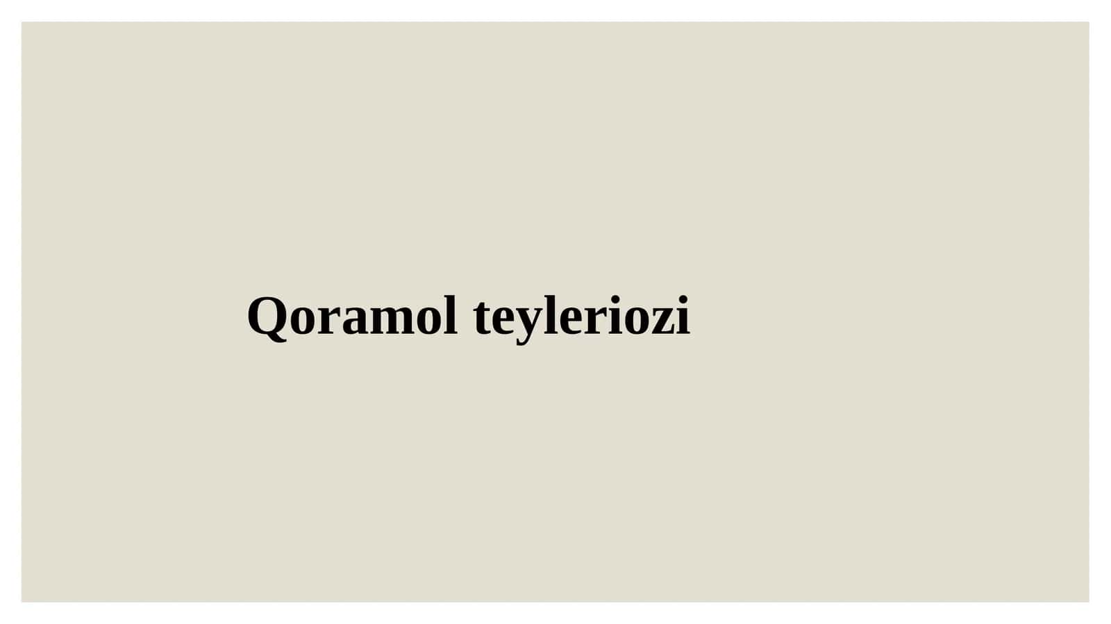 Qoramol teyleriozi
