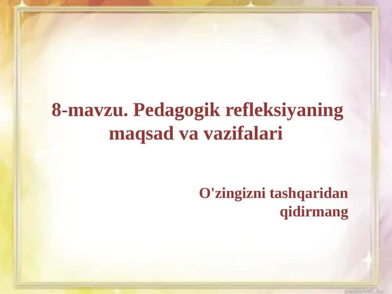 Pedagogik refleksiya