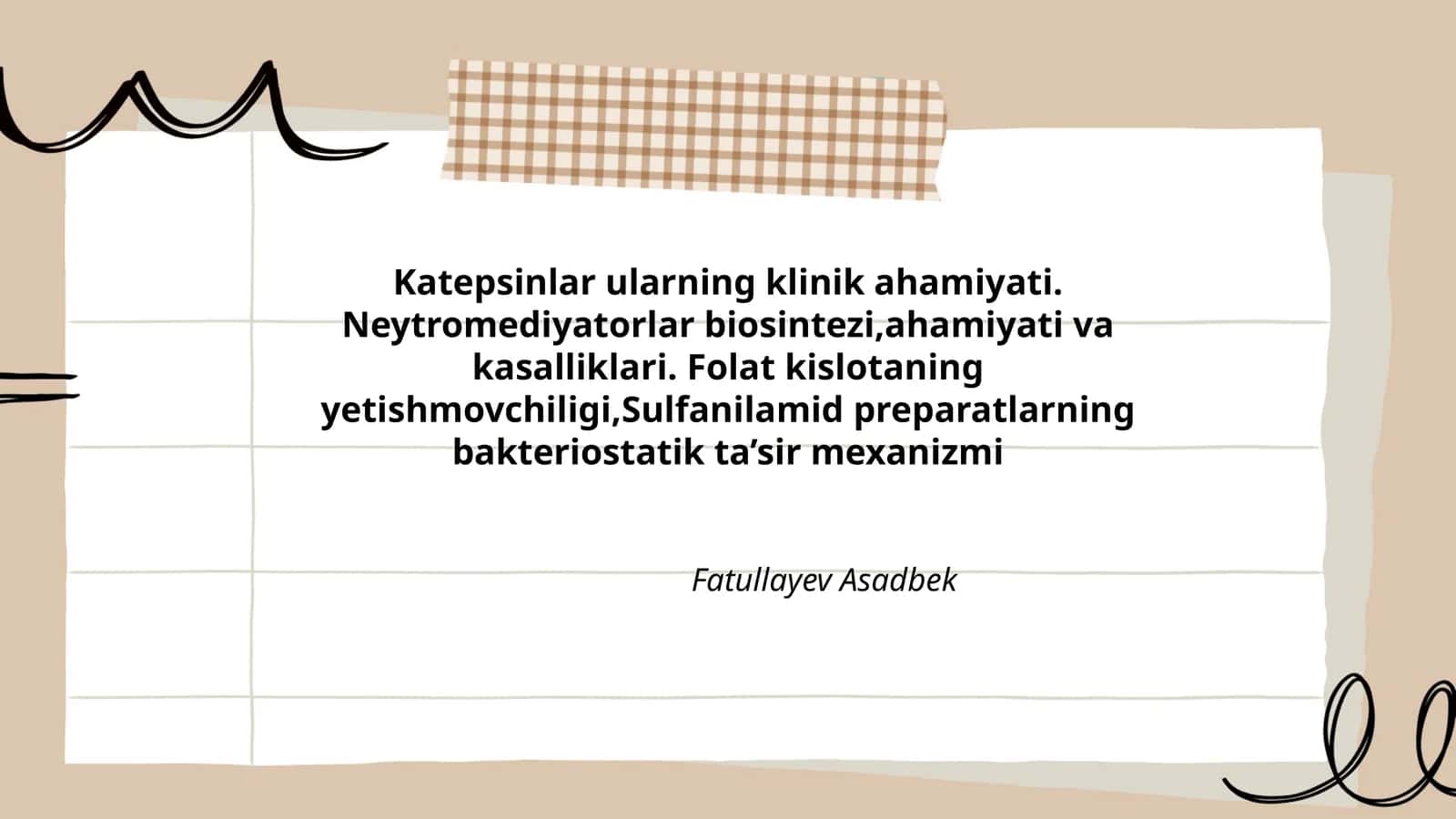 Katepsinlar ularning klinik ahamiyati