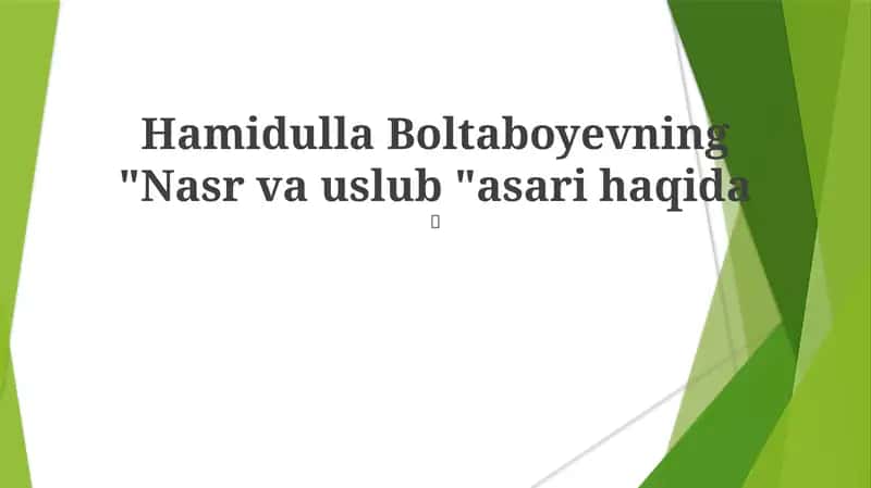 Nasr va uslub