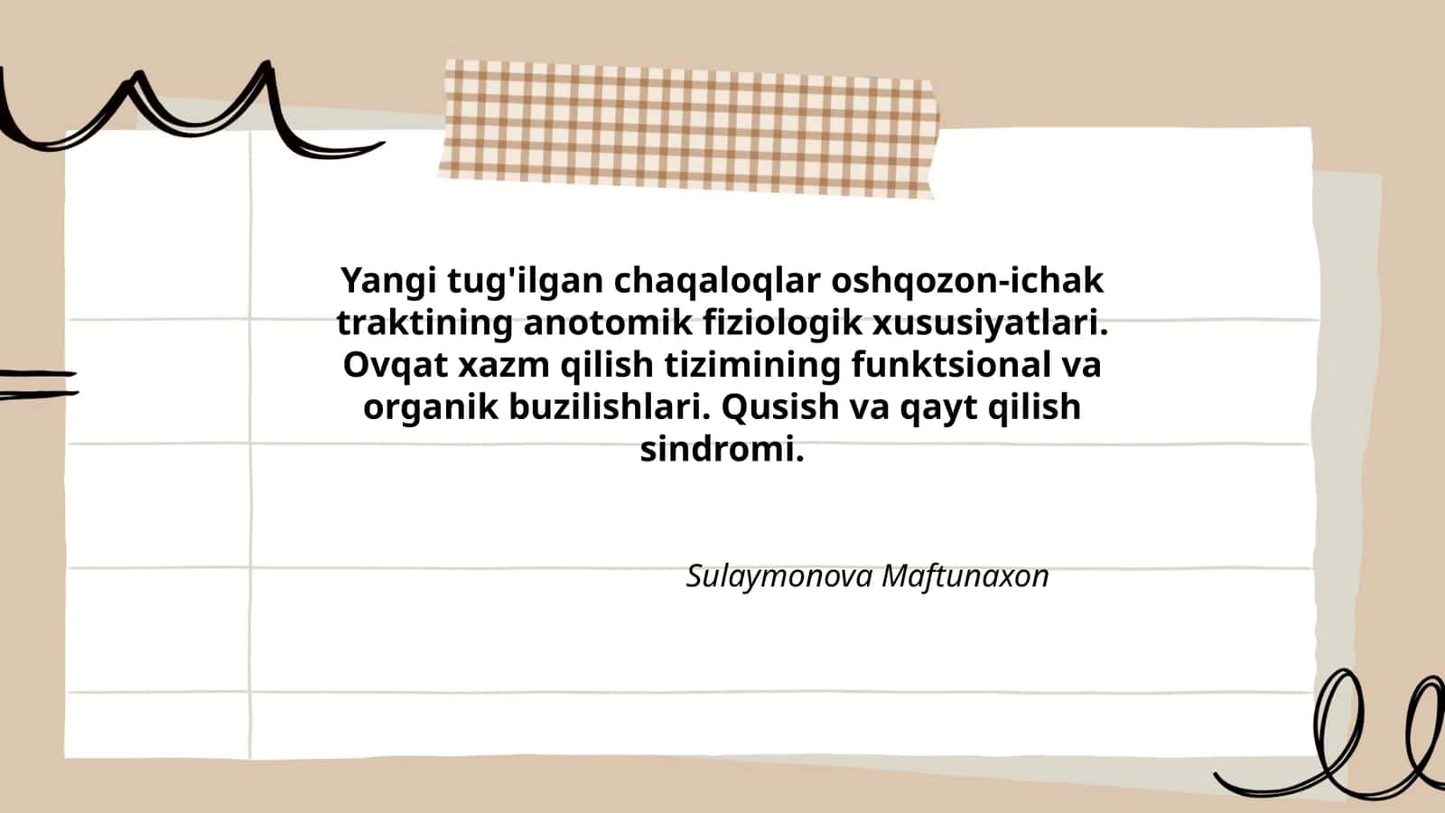 Yangi tug'ilgan chaqaloqlar oshqozon-ichak trakti
