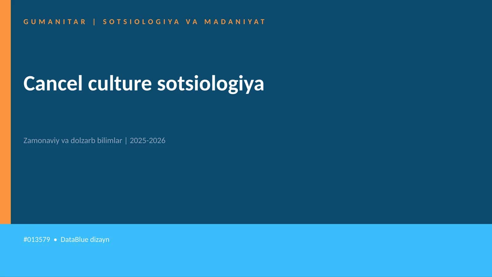 Mavzuga Kirish — Cancel culture sotsiologiya