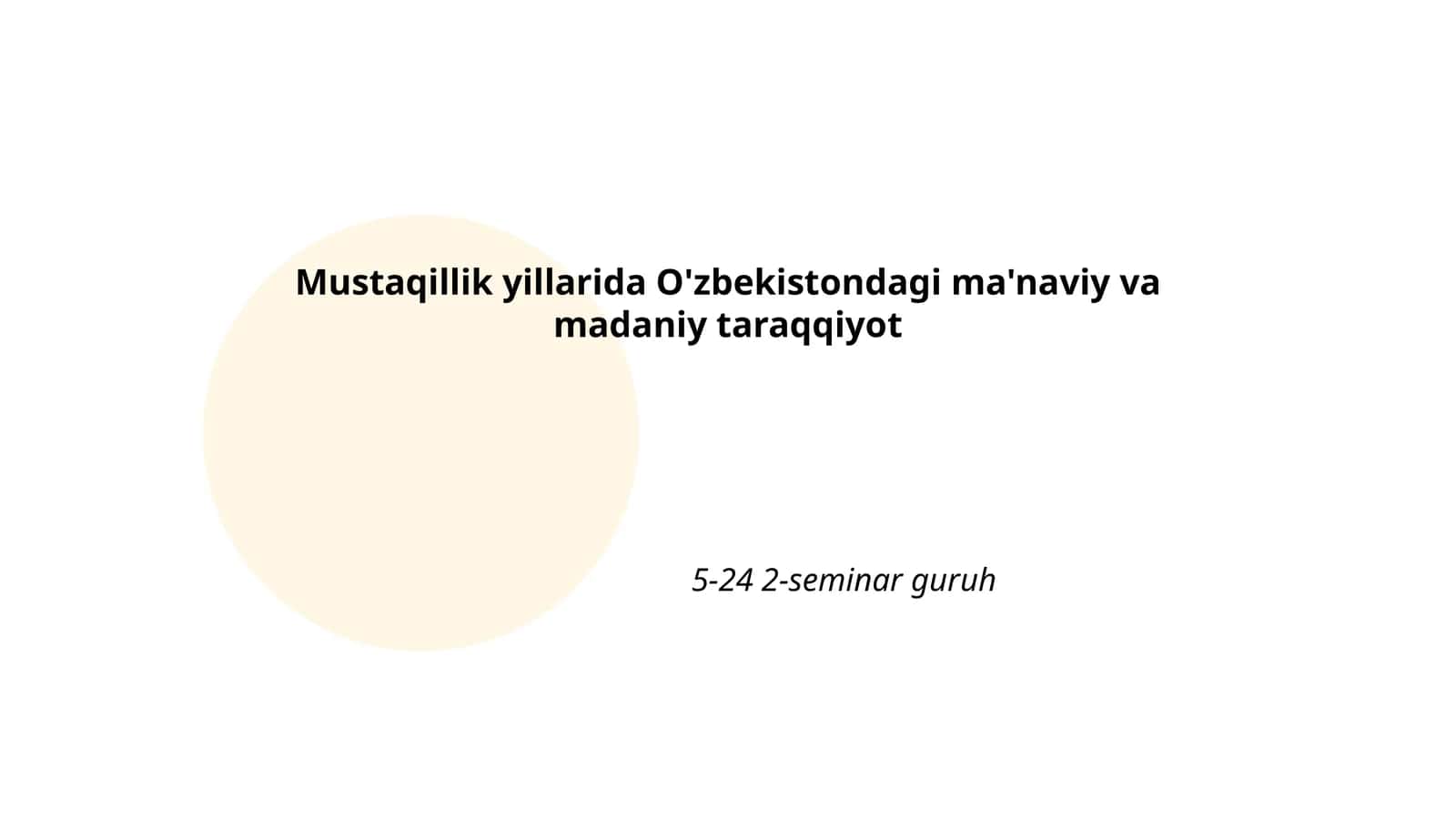 Mustaqillik yillarida O'zbekistonda ma'naviy tiklanish