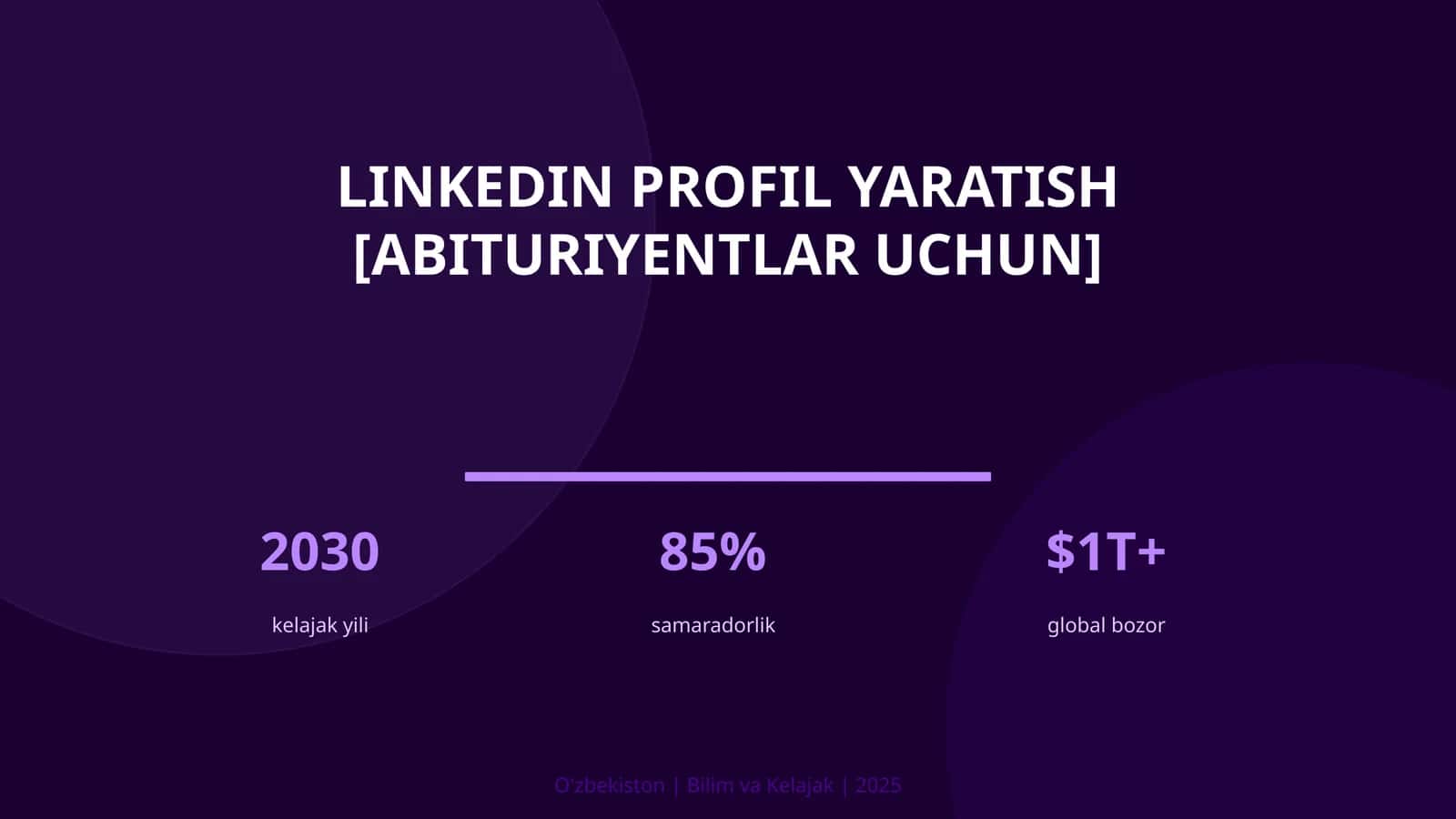 LinkedIn profil yaratish [abituriyentlar uchun]