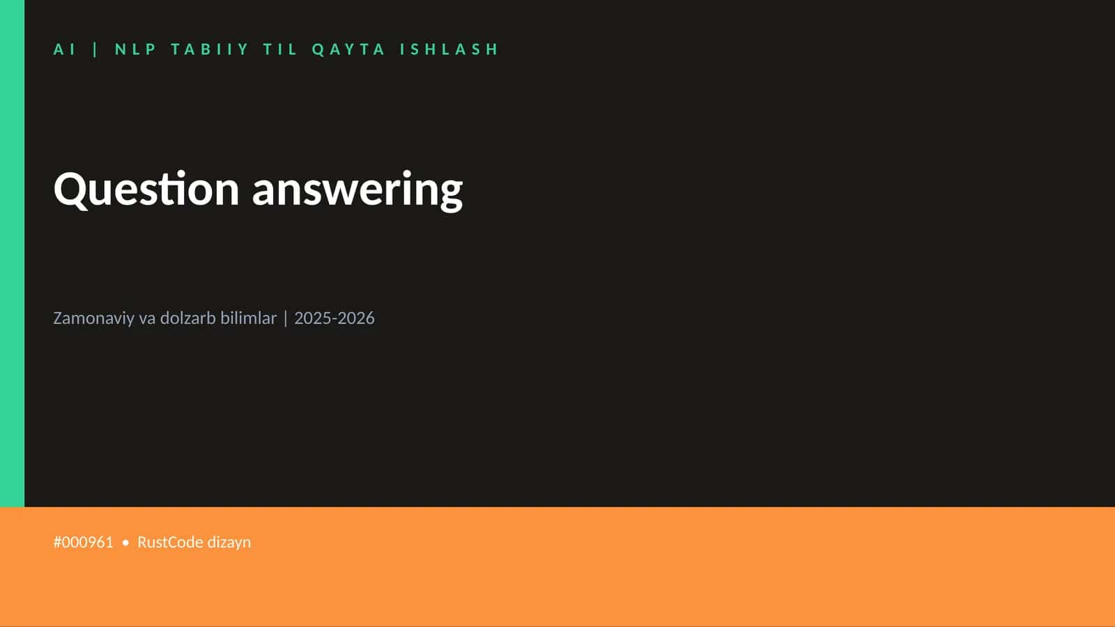 AI | NLP TABIIY TIL QAYTA ISHLASH