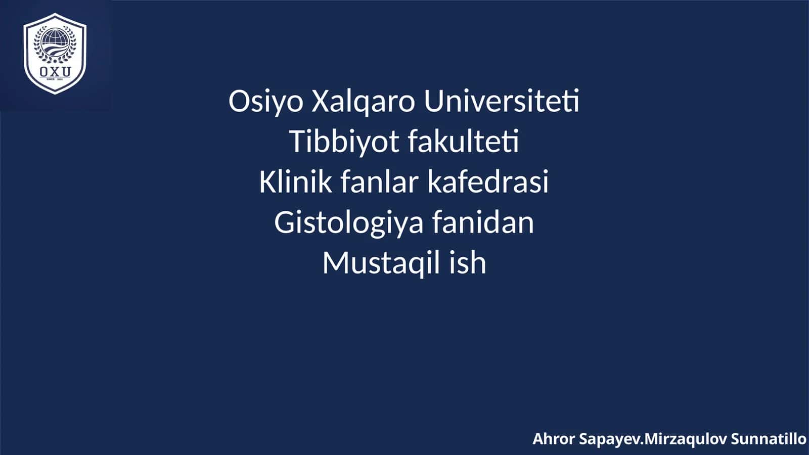 BURUN BO'SHLIG'I GISTOLOGIYASI