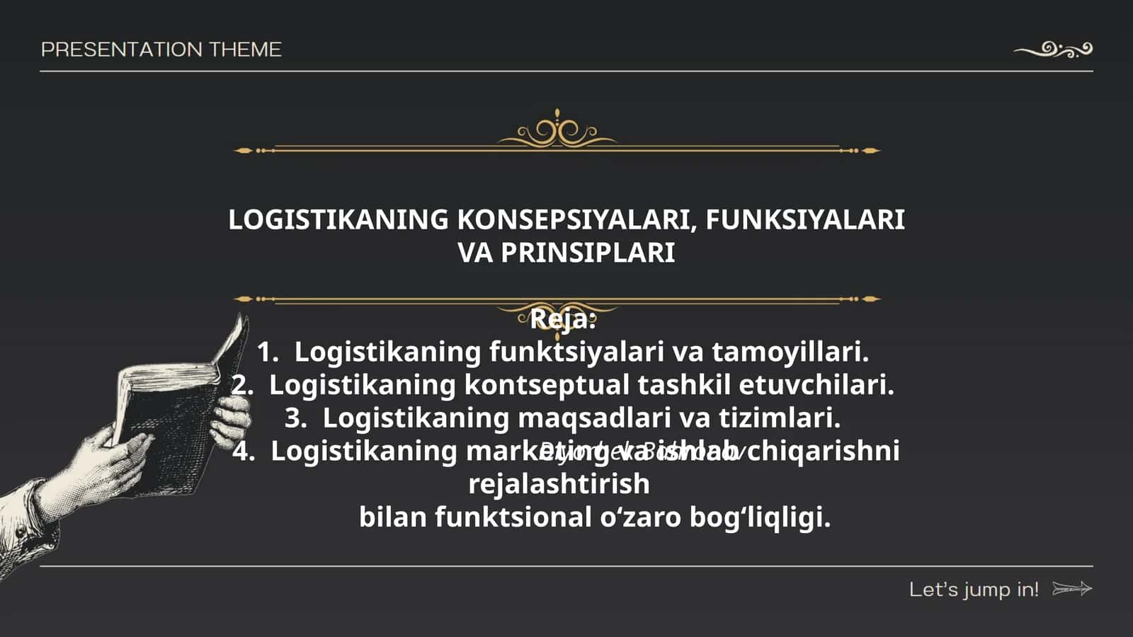 LOGISTIKANING KONSEPSIYALARI, FUNKSIYALARI VA PRINSIPLARI