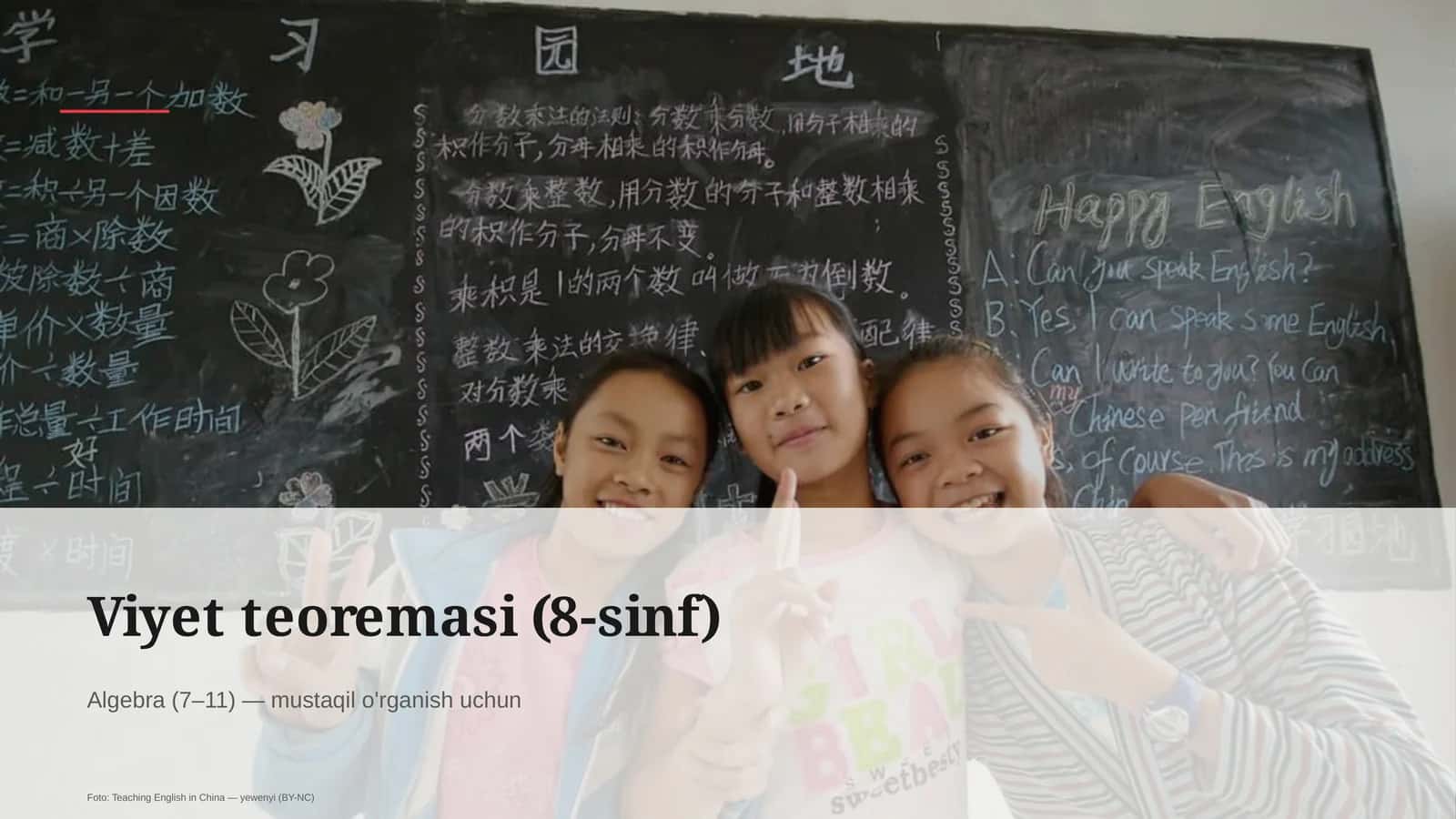 Viyet teoremasi (8-sinf)