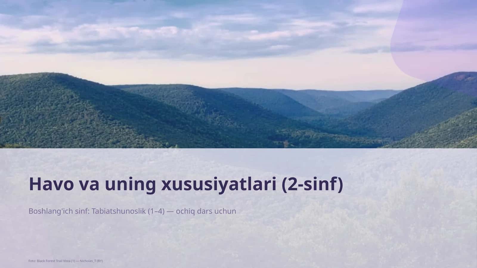 Havo va uning xususiyatlari (2-sinf)