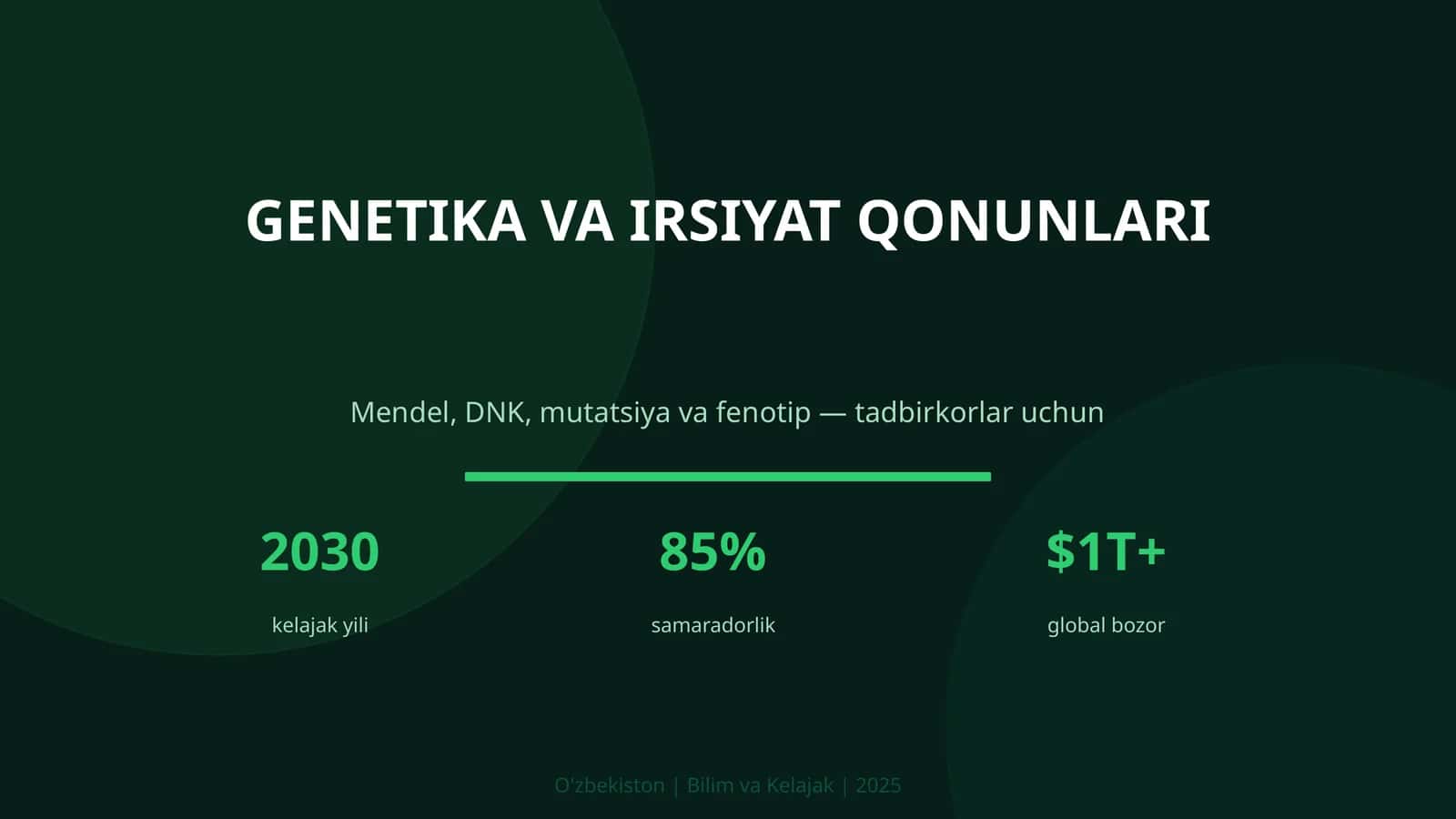 GENETIKA VA IRSIYAT QONUNLARI