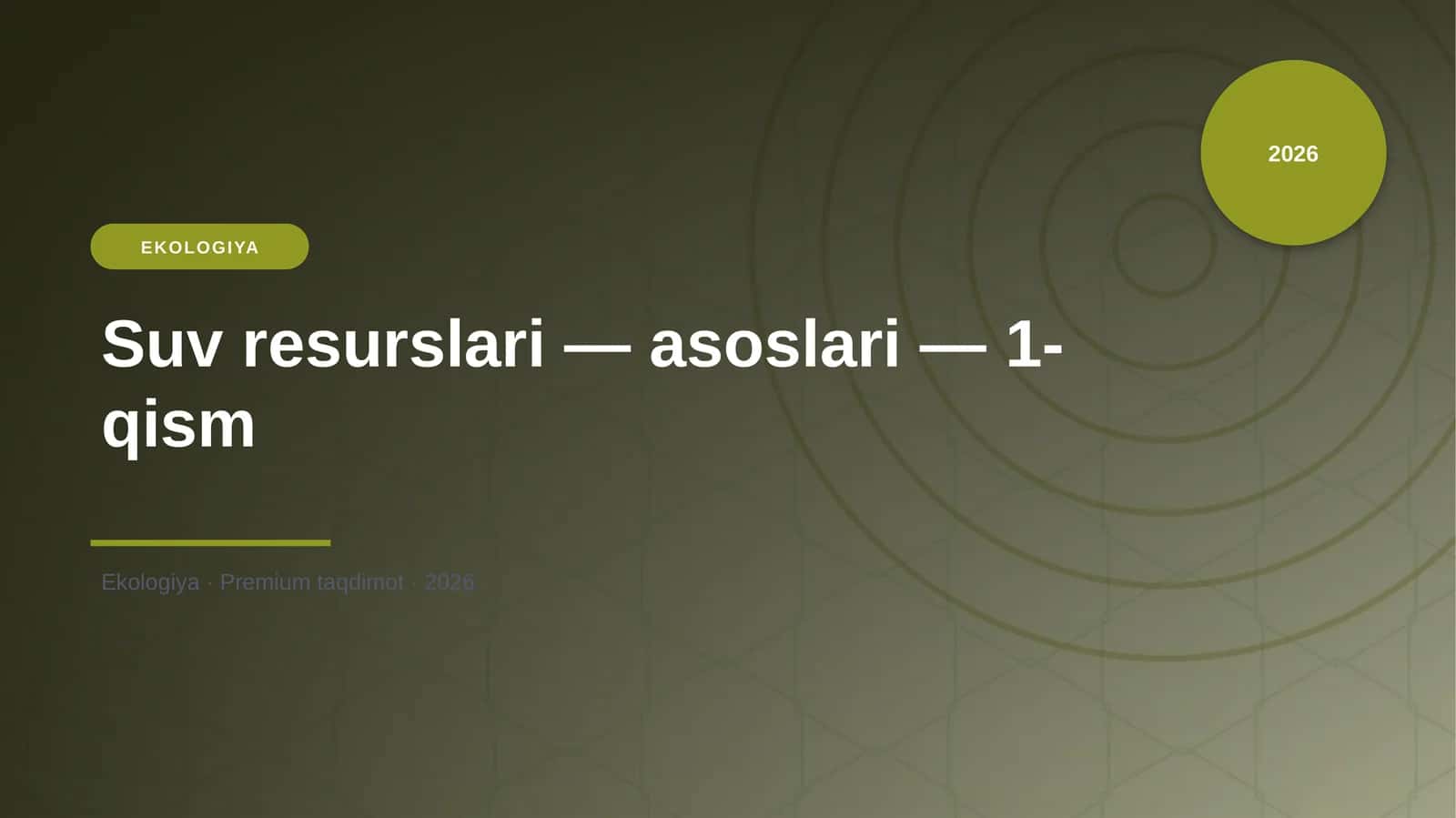 Suv resurslari — asoslari — 1-qism