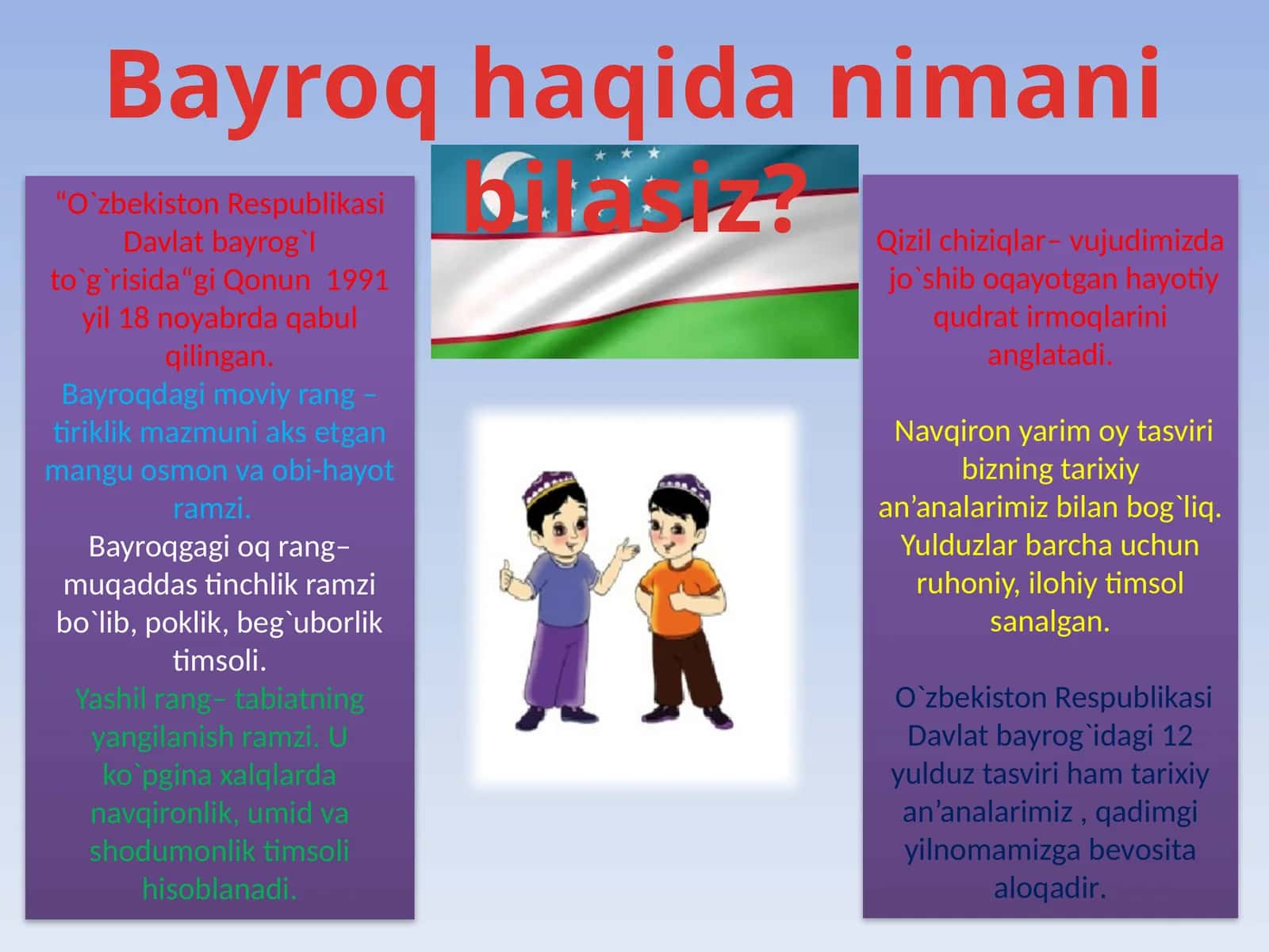 Bayroq haqida nimani bilasiz?