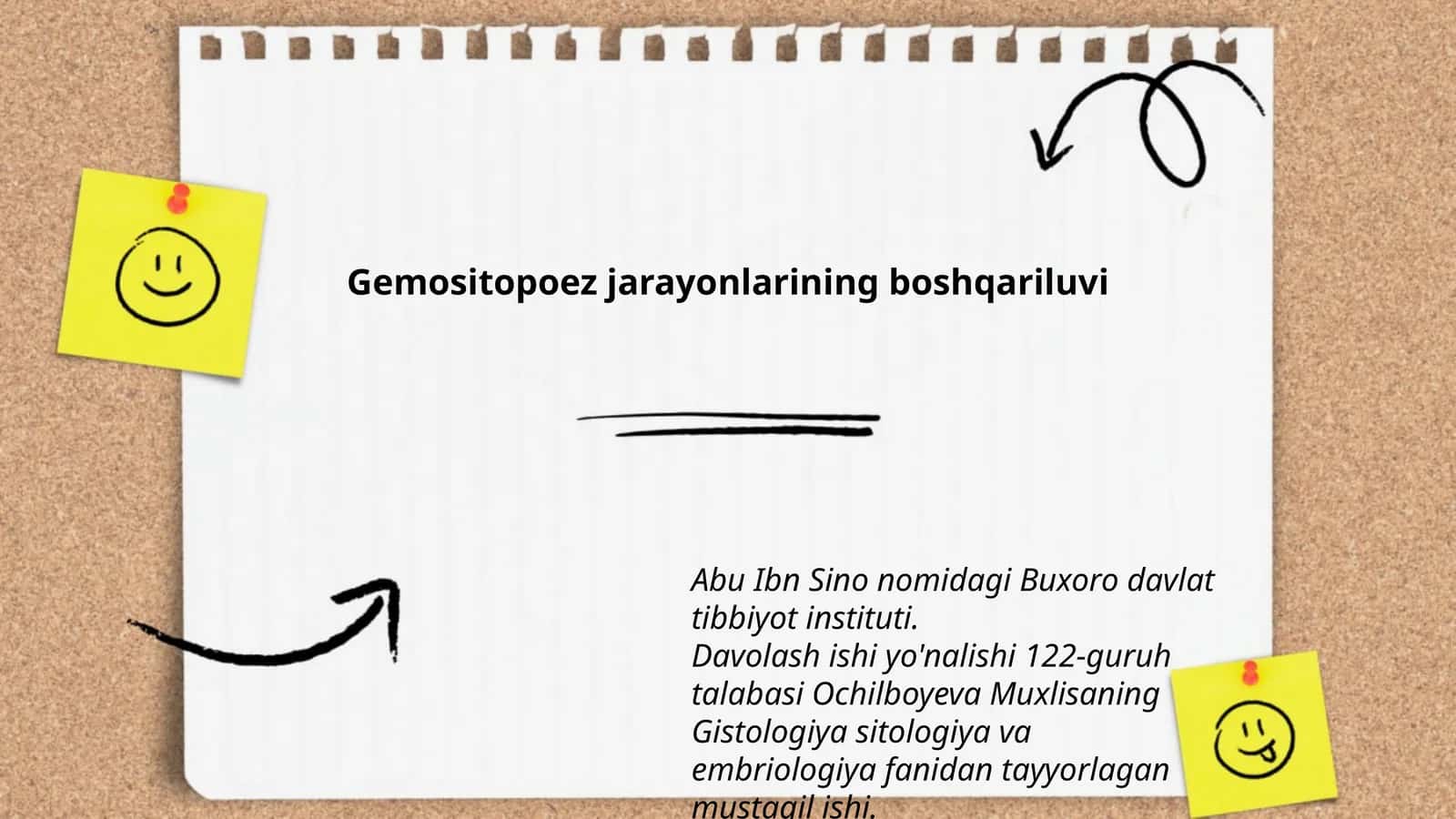 Gemositopoez jarayonlarining boshqariluvi