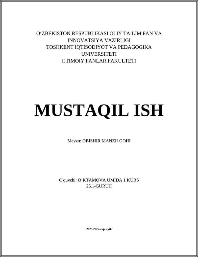 OBISHIR MANZILGOHI