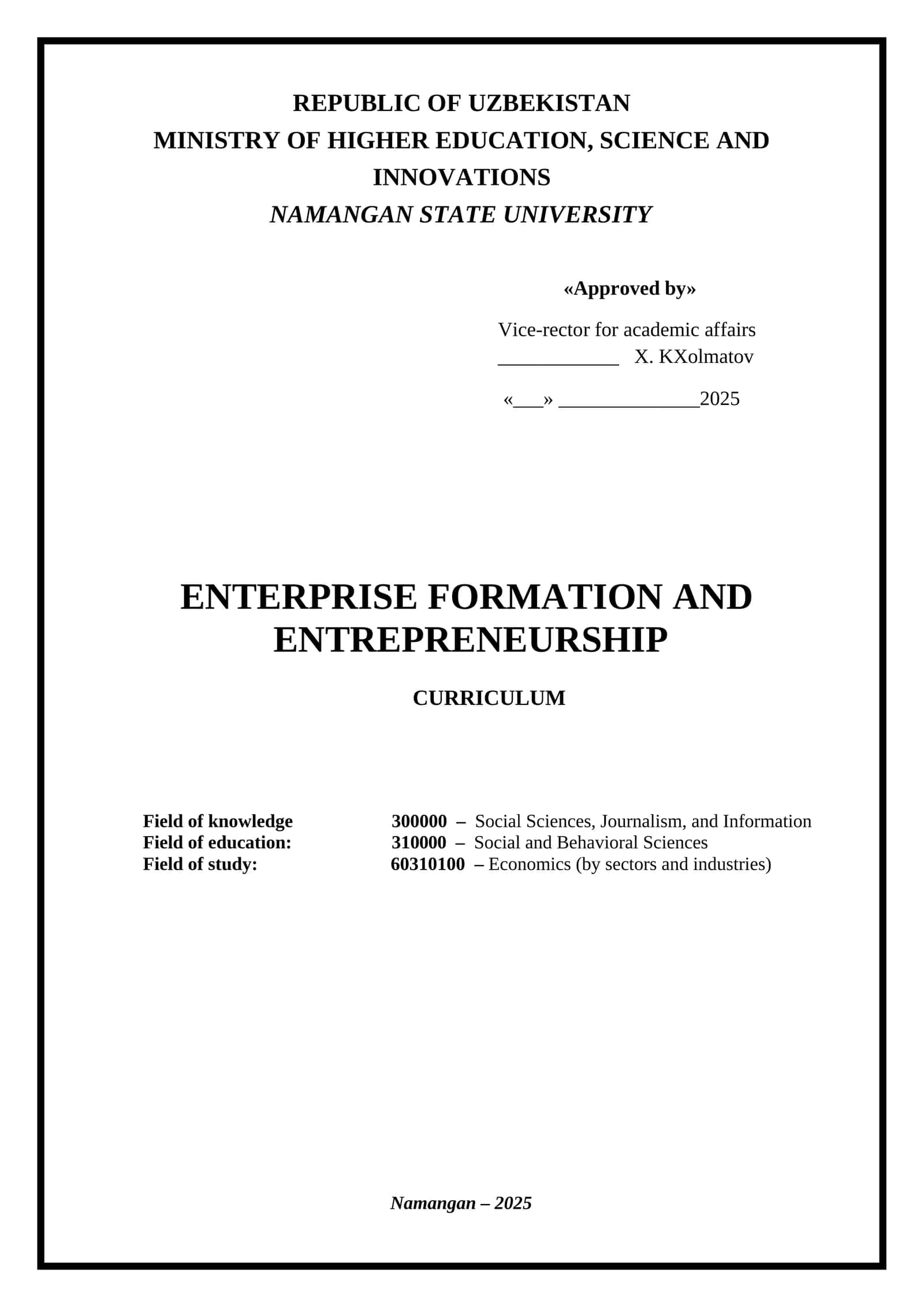 Enterprise formation and entrepreneurship