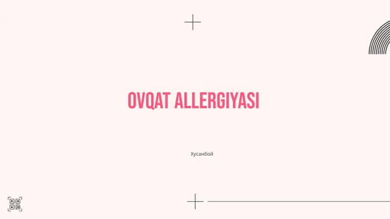Ovqat allergiyasi