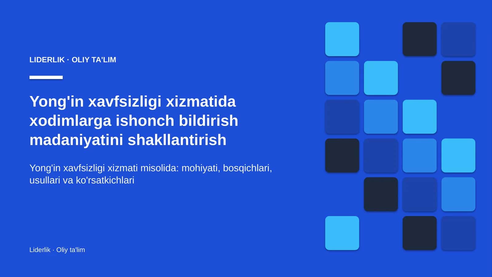 yong'in xavfsizligi xizmatida xodimlarga ishonch bildirish madaniyatini shakllantirish 4424