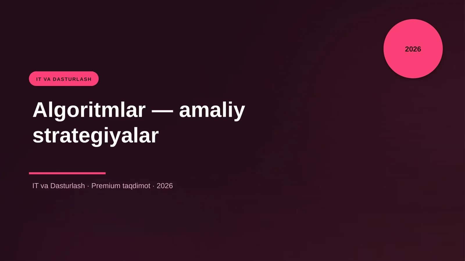 Algoritmlar — amaliy strategiyalar