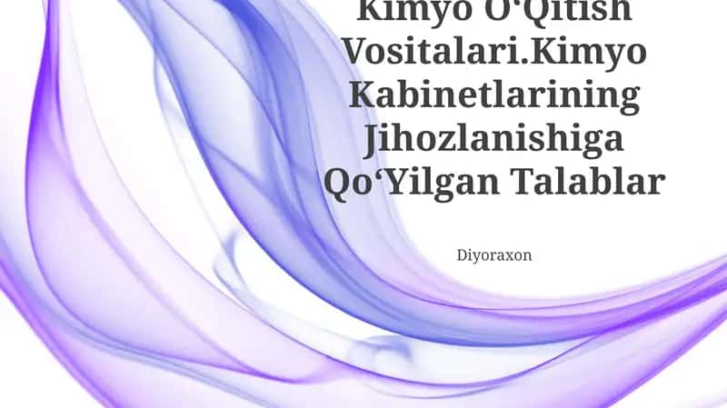 Kimyo OʻQitish Vositalari