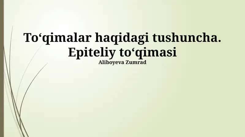 Epiteliy to'qimasi