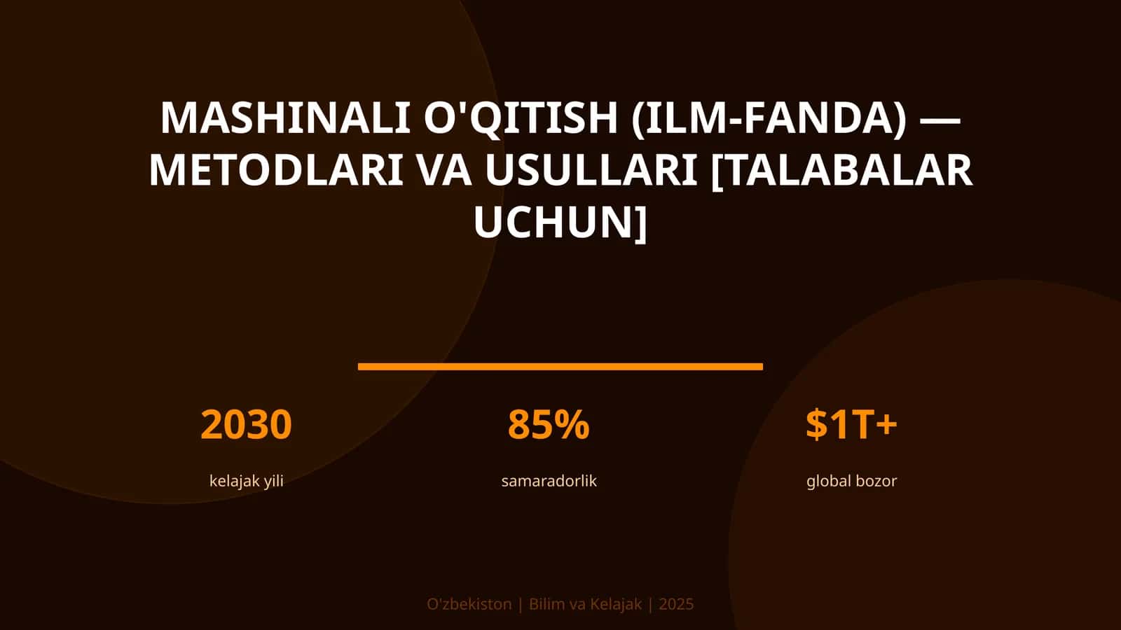 MASHINALI O'QITISH (ILM-FANDA) — METODLARI VA USULLARI [TALABALAR UCHUN]