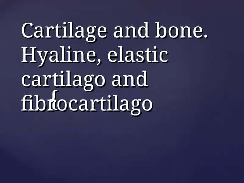 Cartilage and bone. Hyaline, elastic cartilago and fibrocartilago