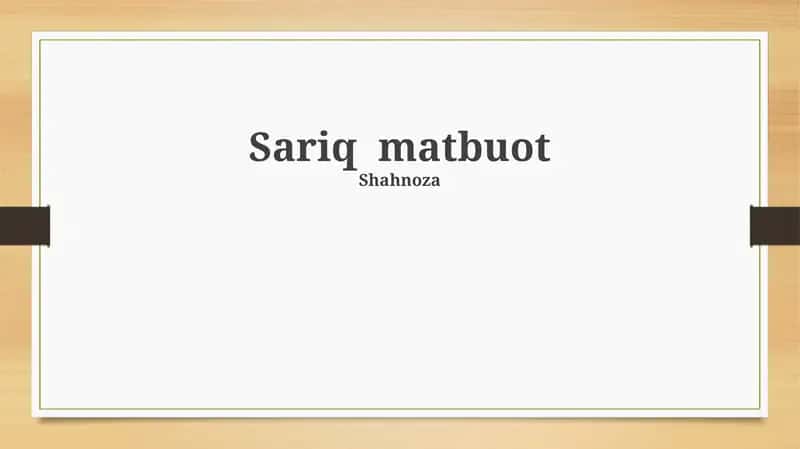 Sariq matbuot