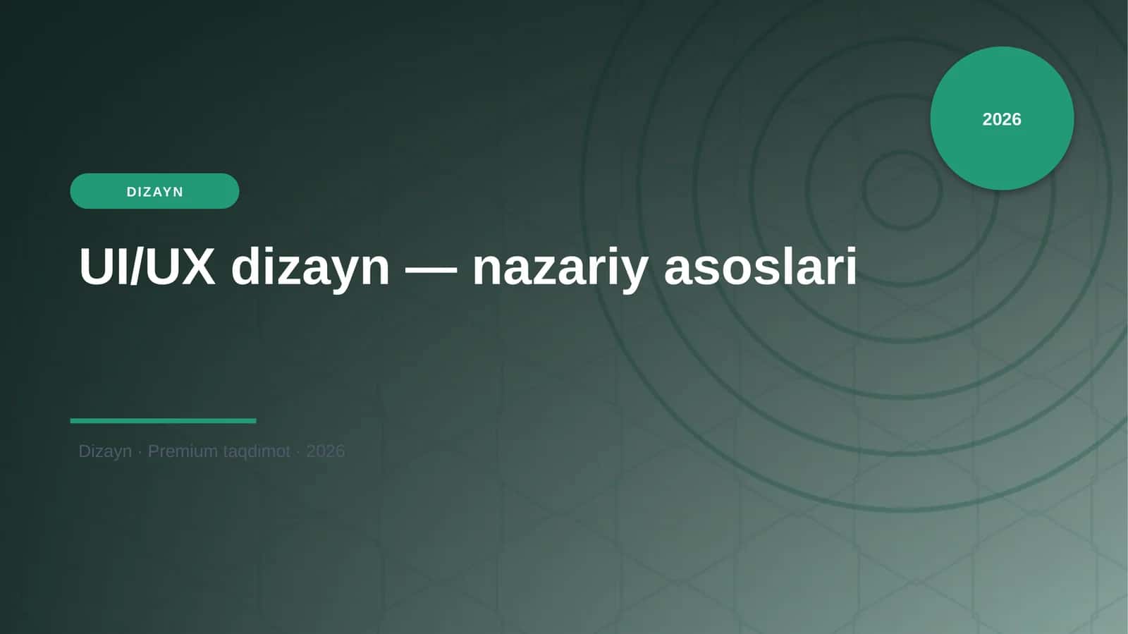 UI/UX dizayn — nazariy asoslari