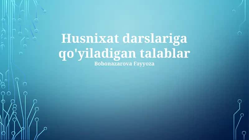 Husnixat darslari
