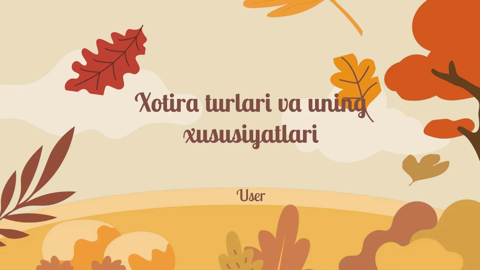 Xotira turlari va uning xususiyatlari