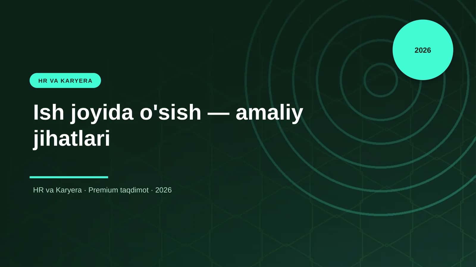 Ish joyida o'sish — amaliy jihatlari