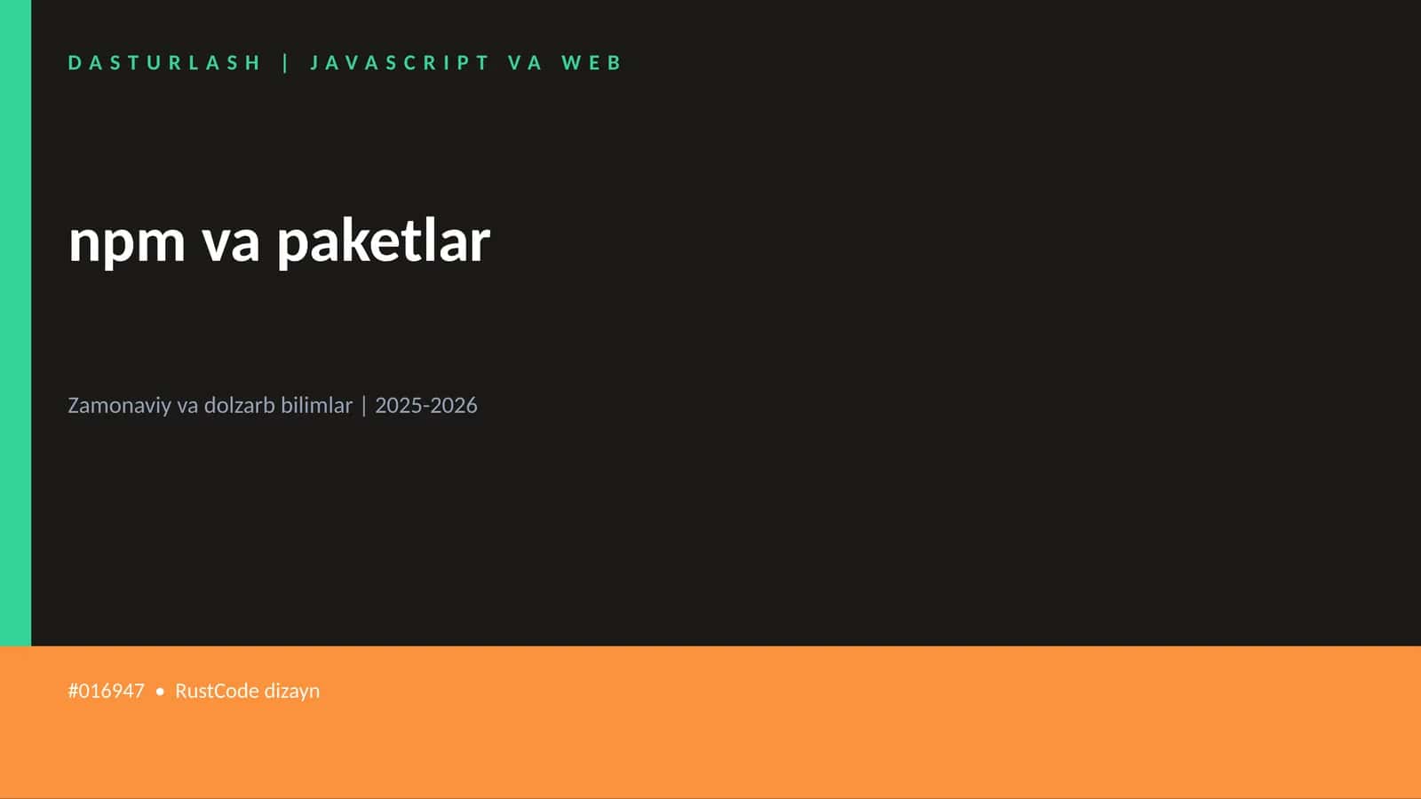 npm va paketlar