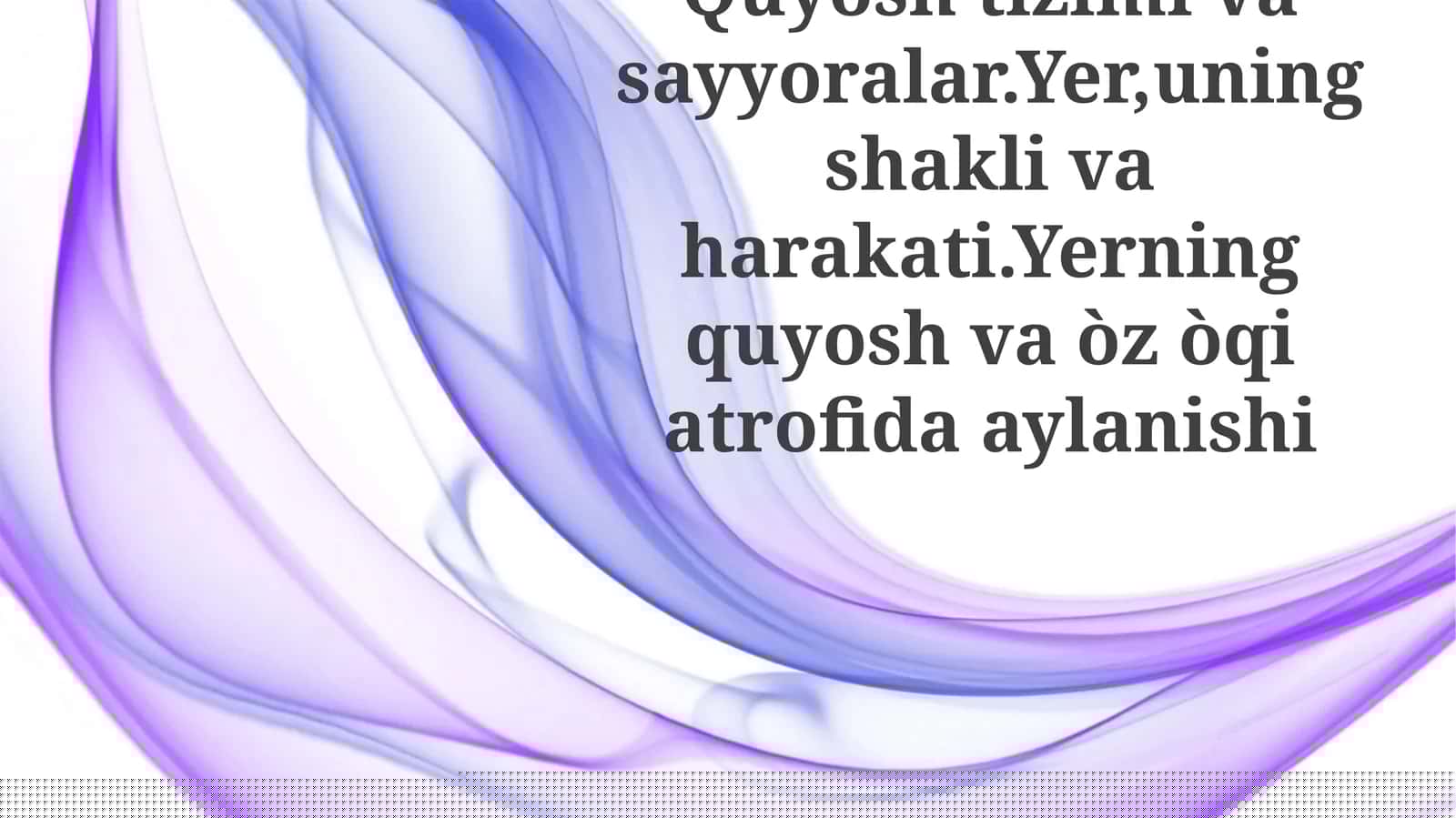 Yerning orbitaviy raqsi
