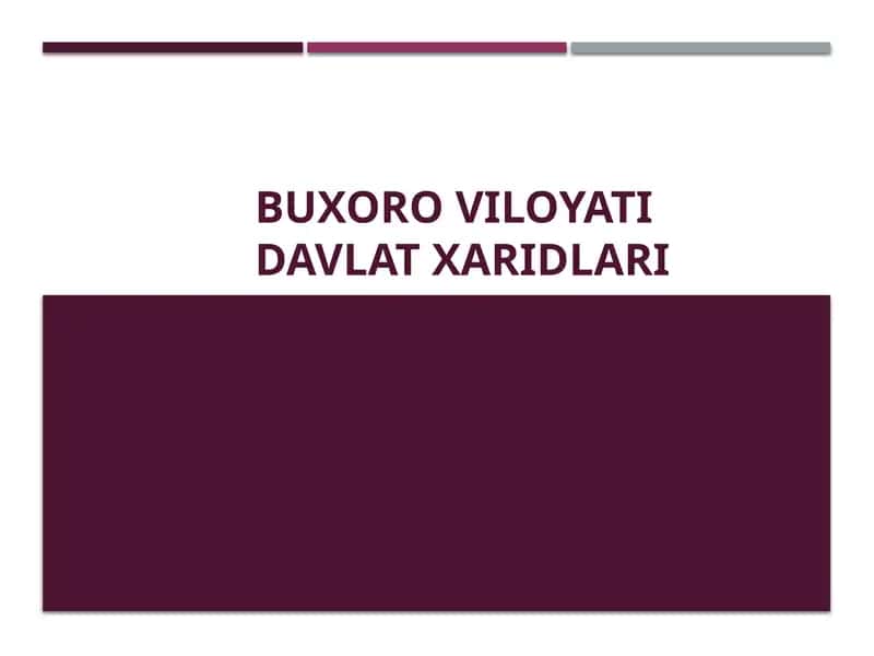 Buxoro viloyati  davlat xaridlari