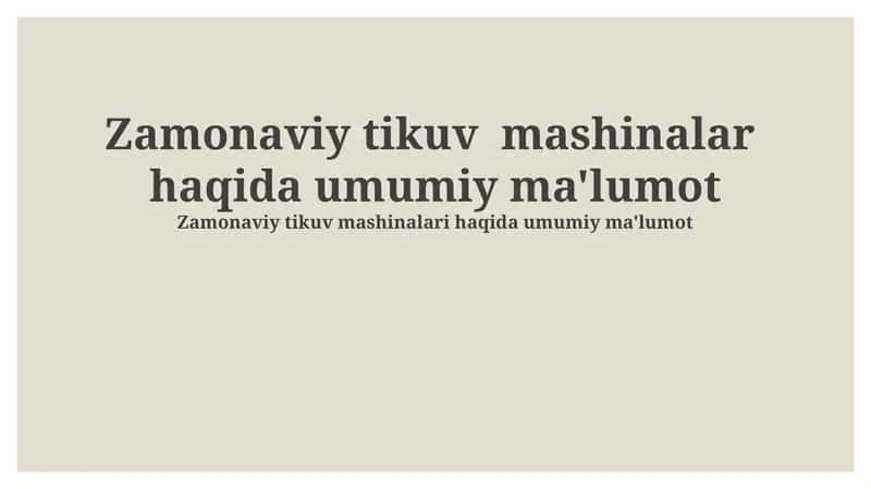 Zamonaviy tikuv mashinalari
